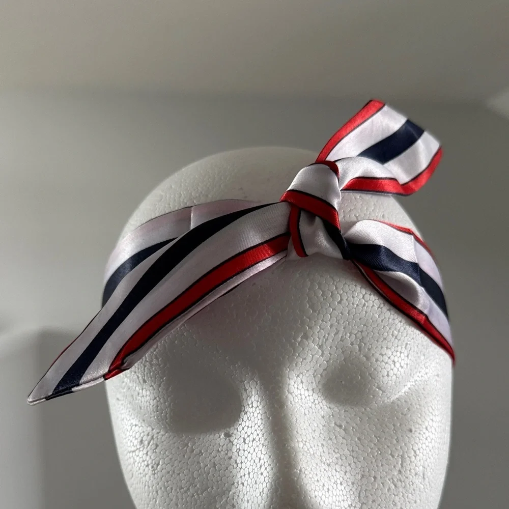 Unbranded patriotic Red White Blue Striped Headscarf New